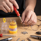 Screwdriver set with assorted bits for watches and devices
