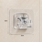 Size reference of transparent self-adhesive wall hook on white background