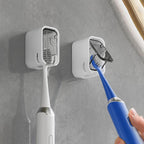 Wall mount toothbrush holder bathroom
