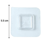 Detailed size guide for the transparent self-adhesive wall hooks.