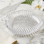Decorative leaf design glass tray for parties and dining