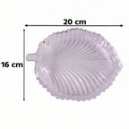 Transparent leaf glass platter, 20 by 16 cm, for home serving