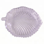 Elegant glass serving tray with leaf motif for festive tables