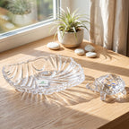 Auspicious crystal turtle and tray for gifting and decor