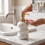 Glass liquid soap dispenser bottle with gold pump, refillable (1 pc)