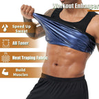 Back view of men’s neoprene sweat shaper tank top