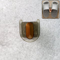 Transparent self-adhesive wall mount slipper holder showing U-shaped design