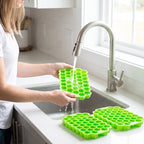 Easy pop out honeycomb ice cube tray set for freezer use