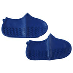 Blue waterproof shoe cover design for outdoor use