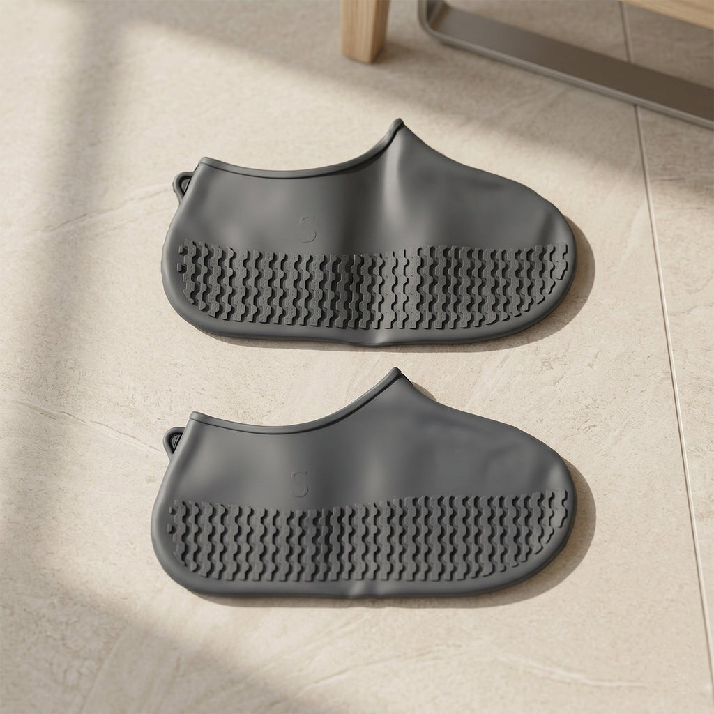 Detail of rain shoe cover sole with non-slip texture