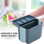 Drainable sink storage rack for kitchen cleaning accessories