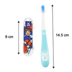Kids toothbrush with ergonomic cartoon handle and soft bristles