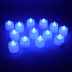 Set of 24 blue LED decorative tea light candles for festivals and weddings
