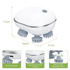 Size comparison of portable electric scalp massager held in hand