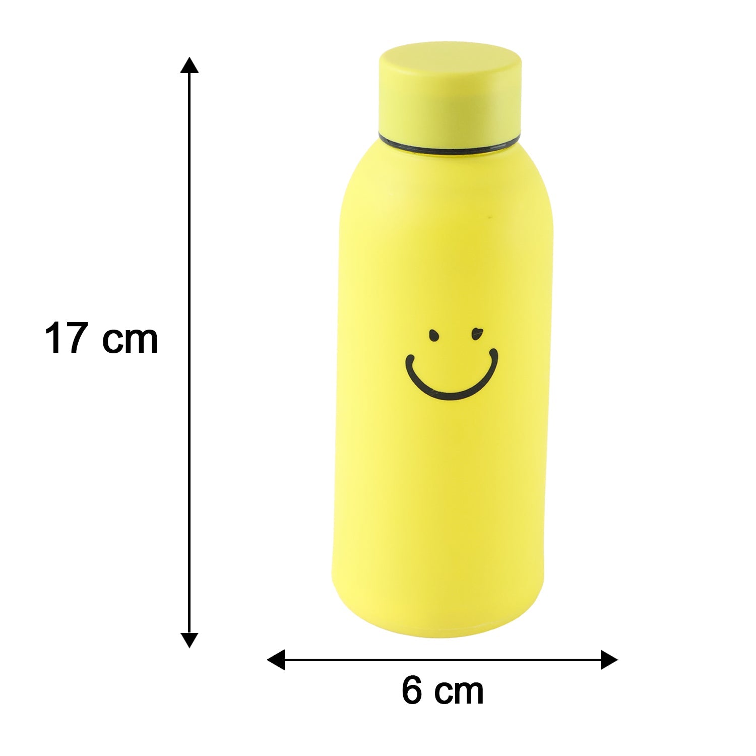400 ML Smiley Face Glass Water Bottle with Silicone Sleeve for Office (1 Pc)