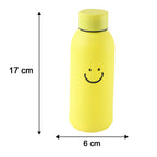 400 ML Smiley Face Glass Travel Water Bottle with Silicone Sleeve (1 Pc)