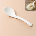White rice serving spoon with ergonomic handle and non-stick design