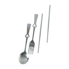 Eco friendly reusable utensils with spoon, fork and chopsticks
