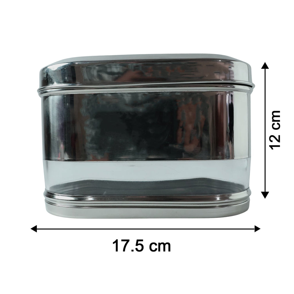 Size comparison of Supermom stainless steel oval canisters