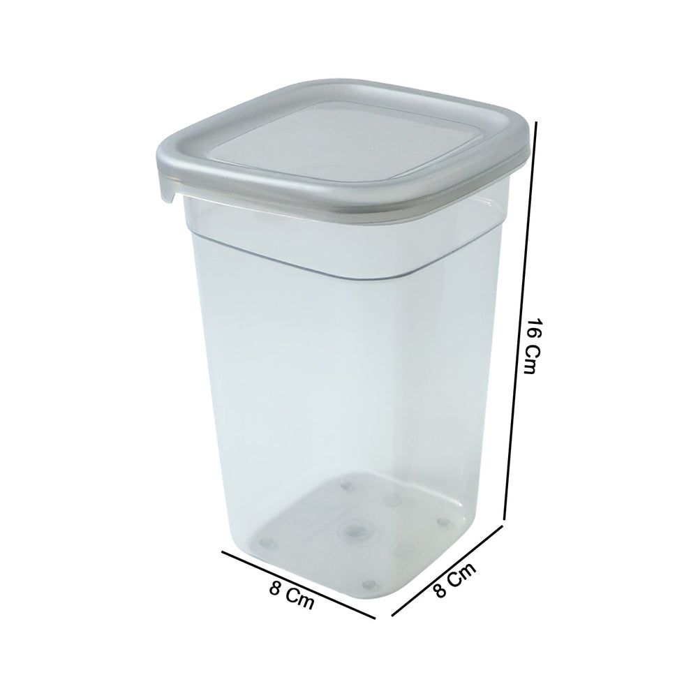 Clear plastic kitchen storage container with secure airtight lid