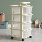 Multi tier drawer cart for storing supplies and toiletries