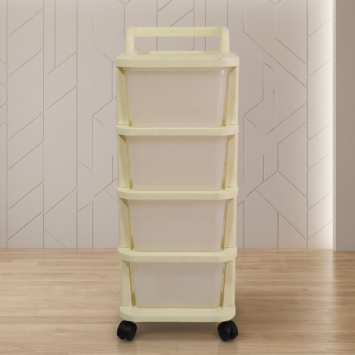 4 drawer utility cart on wheels for easy movement