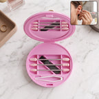 Reusable silicone cotton swab set with mirror case and washable ear buds (1 set)