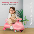 Kids ride on swing car with music, no pedals needed