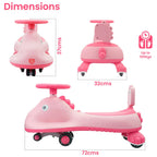 Musical swing car ride on for toddlers with easy steering