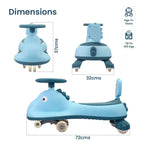 Musical swing car ride on for toddlers with easy steering