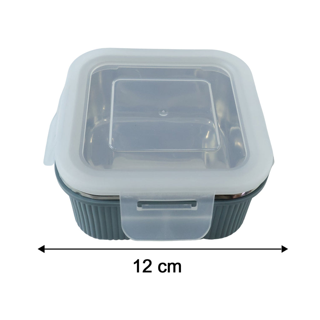 Square Stainless Steel Food Storage Container – 400ml Airtight