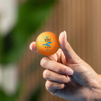 Orange 3-star professional ping pong balls on a table surface