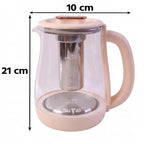 Cordless glass tea maker with infuser for loose leaf tea