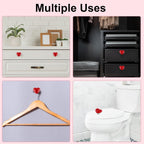 Heart-shaped flush button set of 4 pieces for toilet and cabinet use