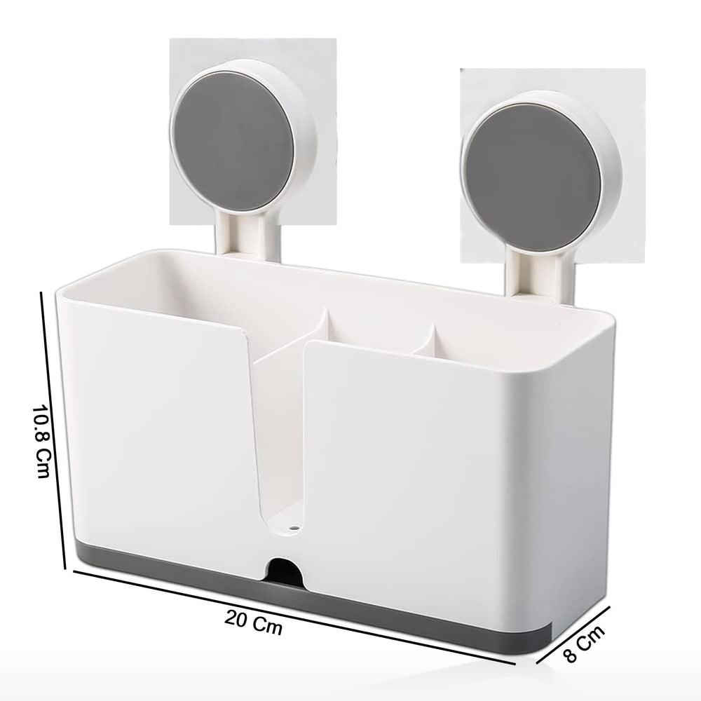 Toothbrush organizer mounted neatly on bathroom wall space saver