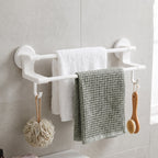 Towel rack side hooks view