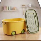 Large rolling storage container for toys, clothes and books