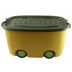 Wheeled storage box with lid for tidy home organizing