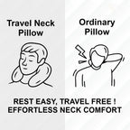 Travel neck cushion with adjustable strap for a snug fit