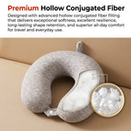 Lightweight grey melange U shape pillow for restful travel
