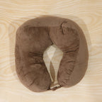 Lightweight brown U shape pillow for men's restful travel