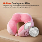 Two tone plush neck pillow for flights, cars and trains