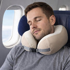 Portable memory foam pillow with soft removable cover