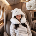 U shaped hooded neck pillow