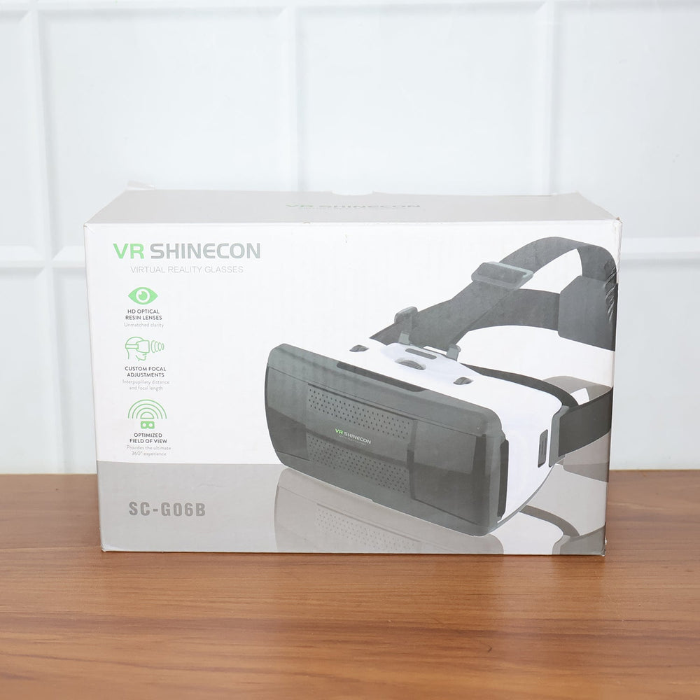 Person wearing premium 3D VR virtual reality headset for immersive digital experience