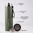 1L thermal water bottle for office, travel and outdoor use