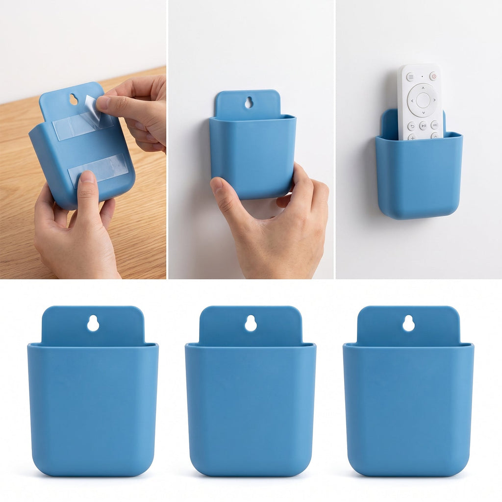 Wall Mounted Storage Pocket – Durable Plastic Organizer for Home