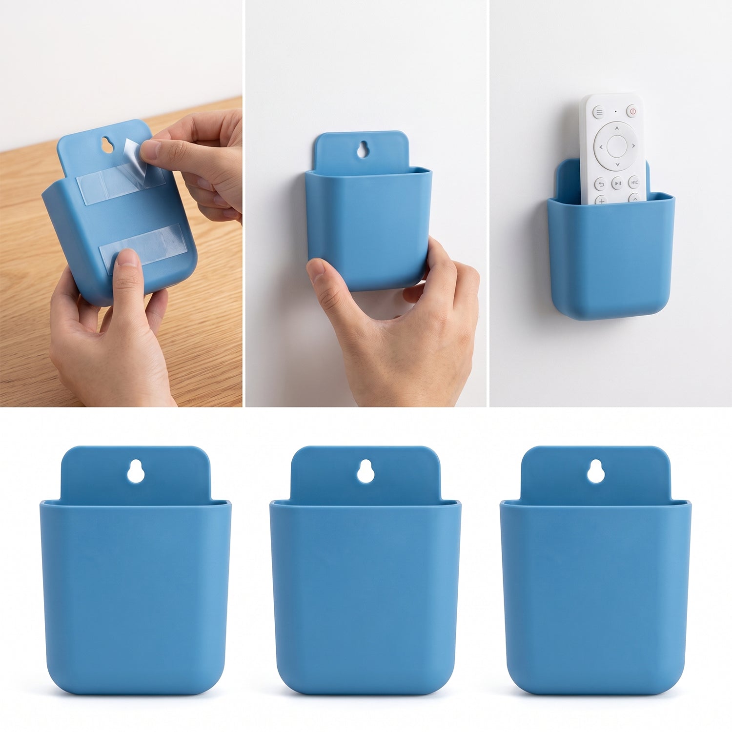 Wall Mounted Storage Pocket – Durable Plastic Organizer for Home