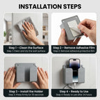 Space saving phone wall holder