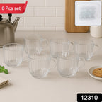 Close-up of ergonomic handle on transparent plastic tea cup